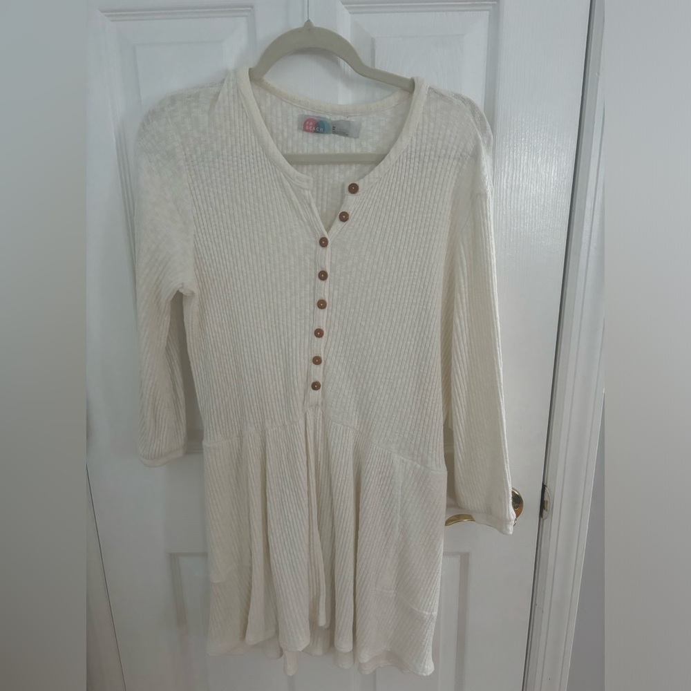 Free People (FP Beach) Cream Button-Down Dress